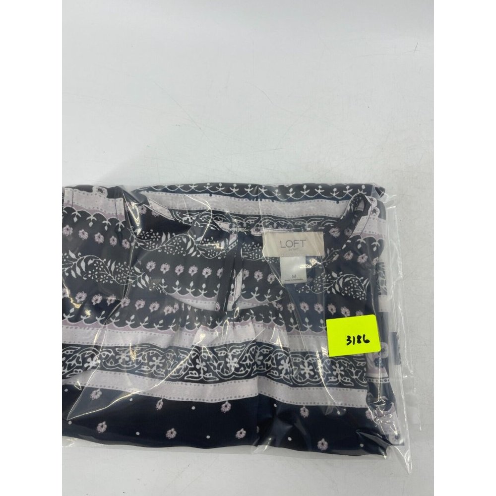 Ann Taylor Loft Women's Striped Floral Print Sleeveless Top Shirt Blouse Size M - Picture 12 of 12